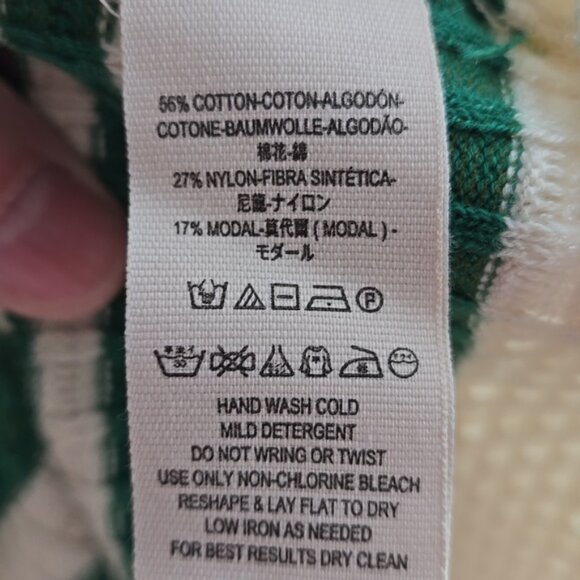 FREE PEOPLE Striped Ivory V Neck Gidget Sweater Dress Green Purple Size Small - Picture 12 of 13